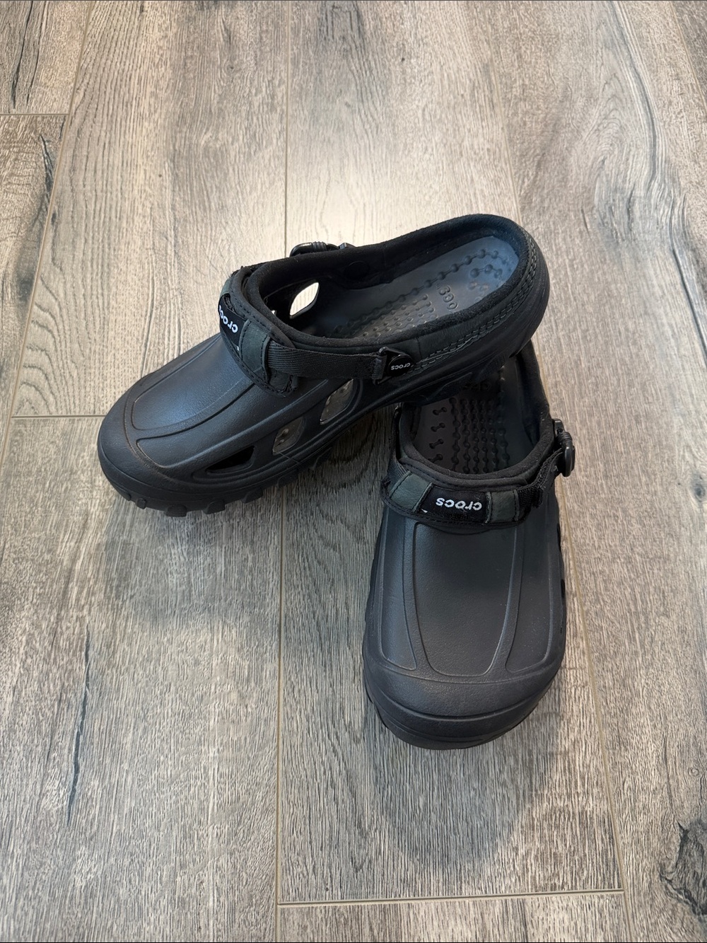 CROCS Men's Black Slip-On Sport Clog with Heel Strap